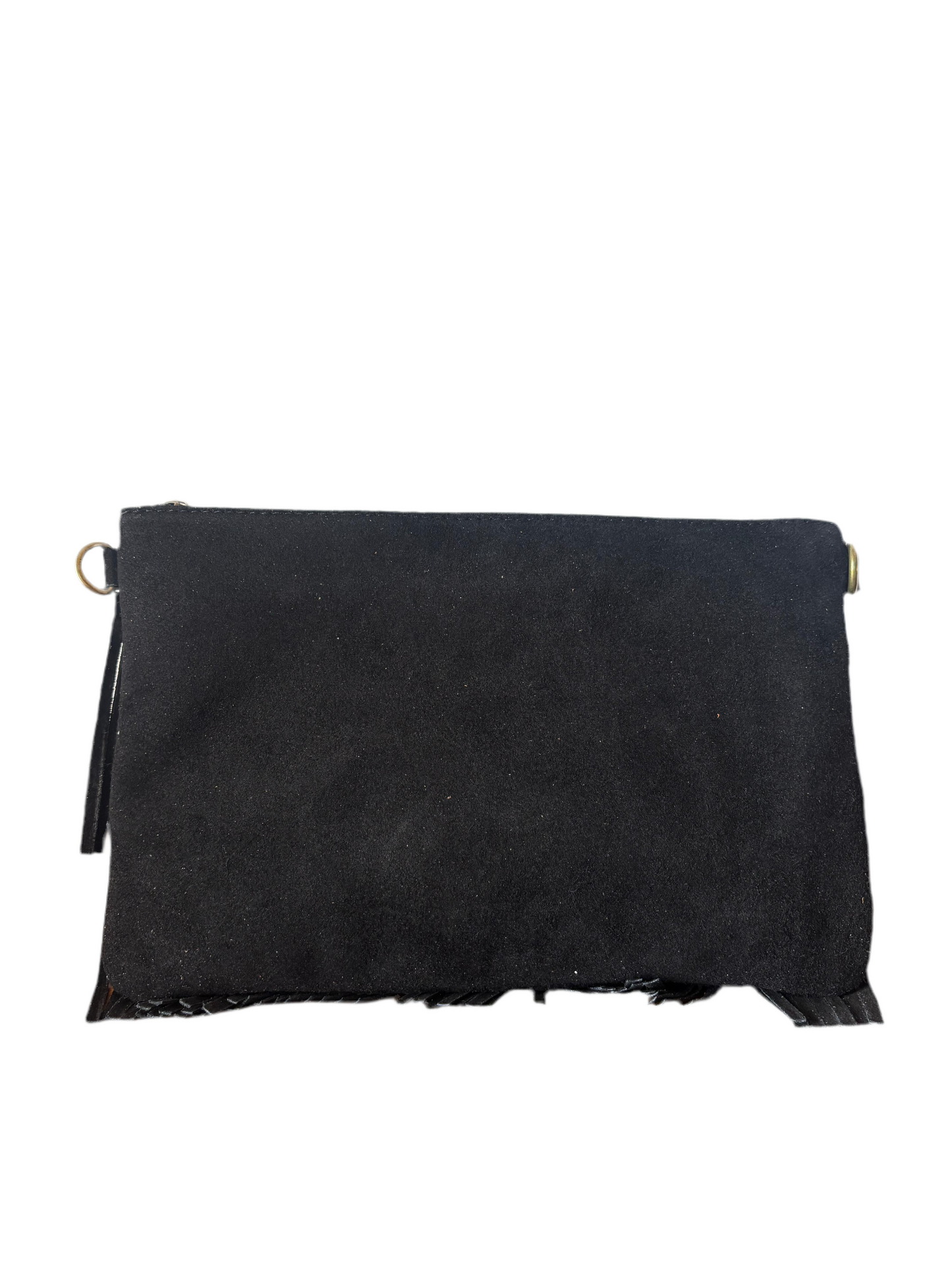 Pochette con frange scamosciata