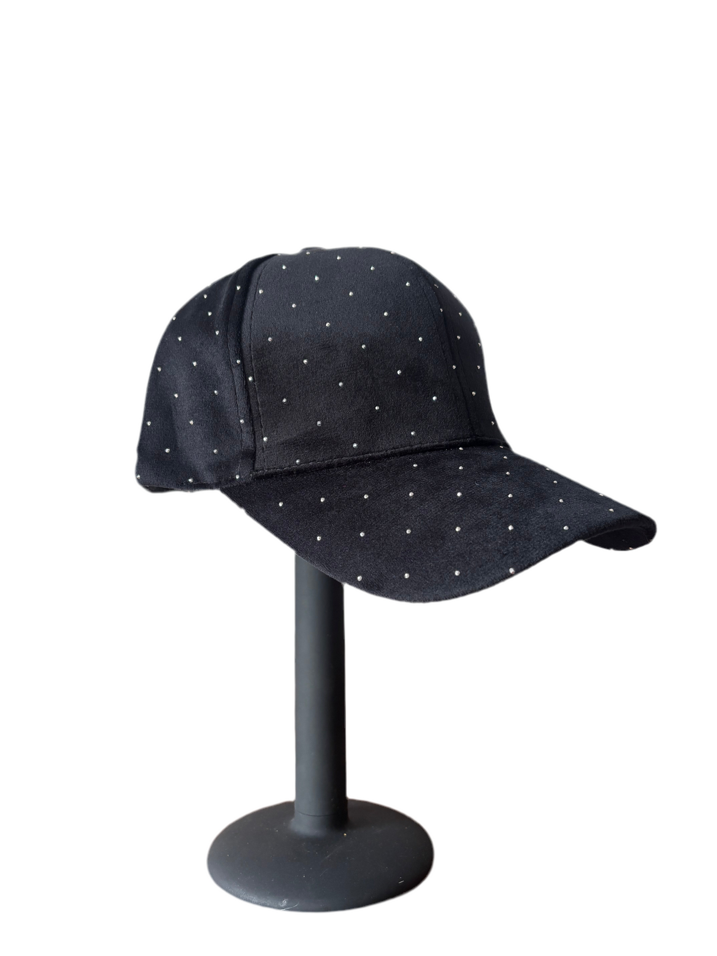 Cappello a visiera in velluto nero