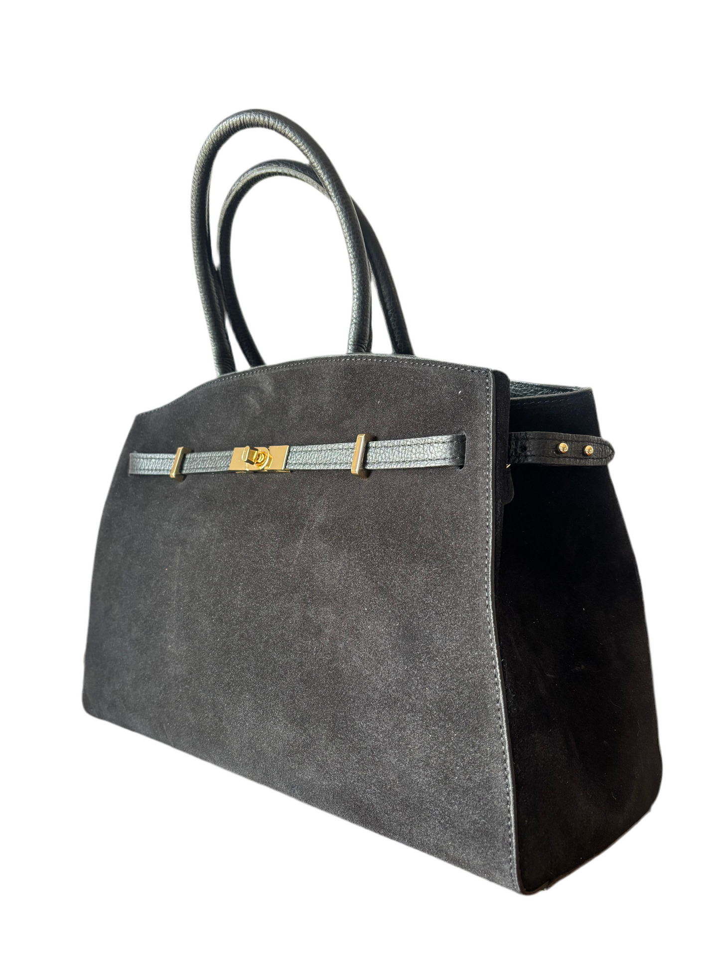 Maxi bag vera pelle scamosciata