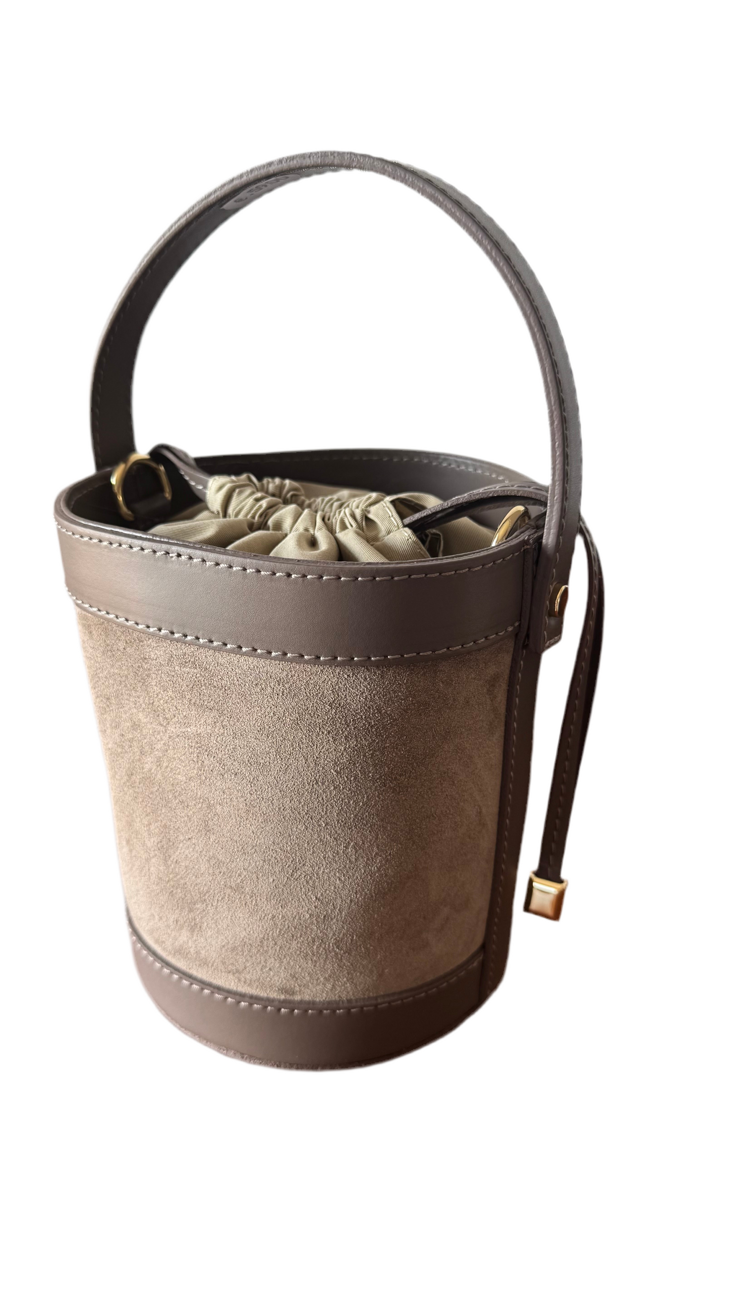 Secchiello scamosciato taupe