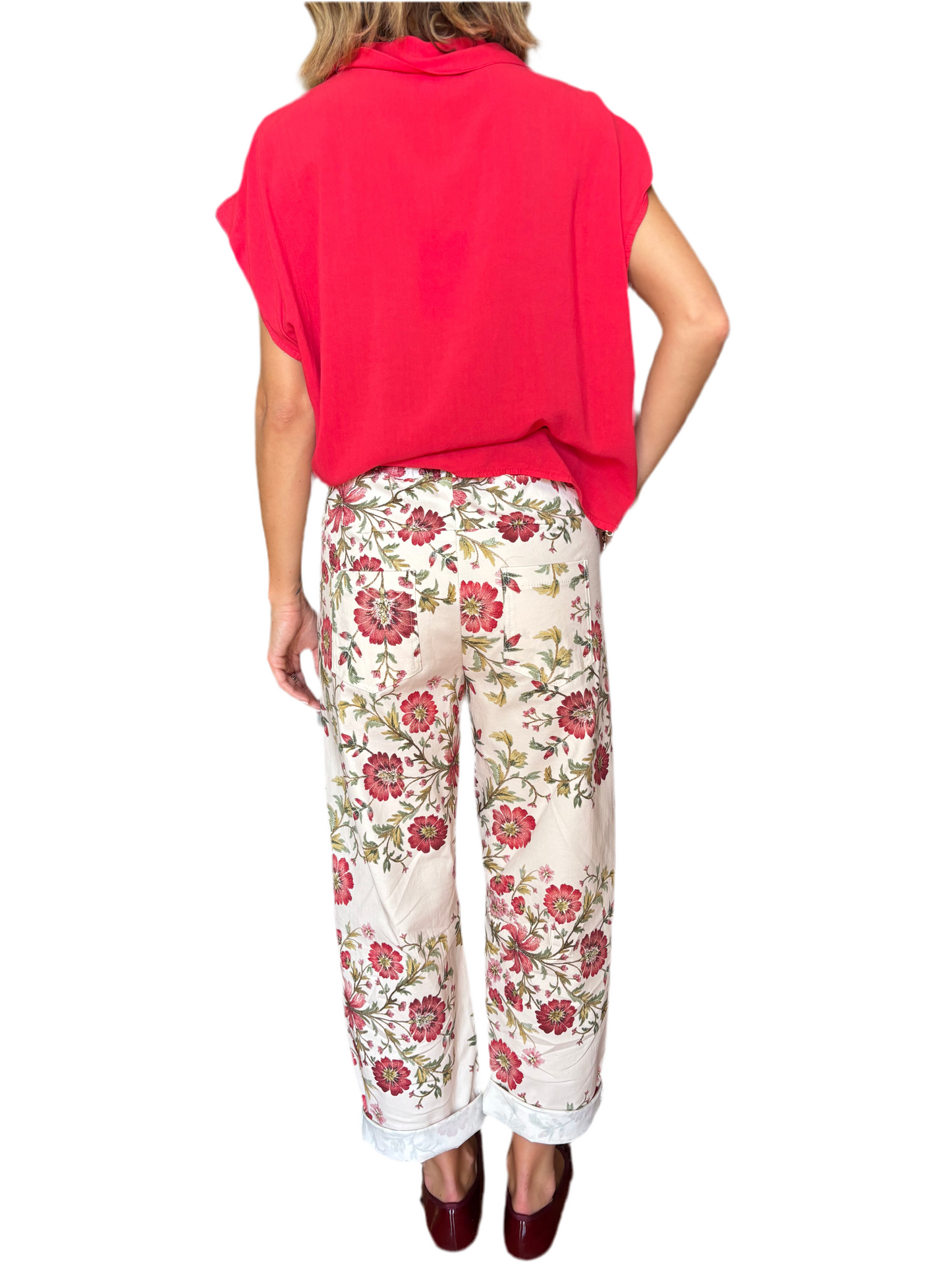Pantalone balloon fiorato