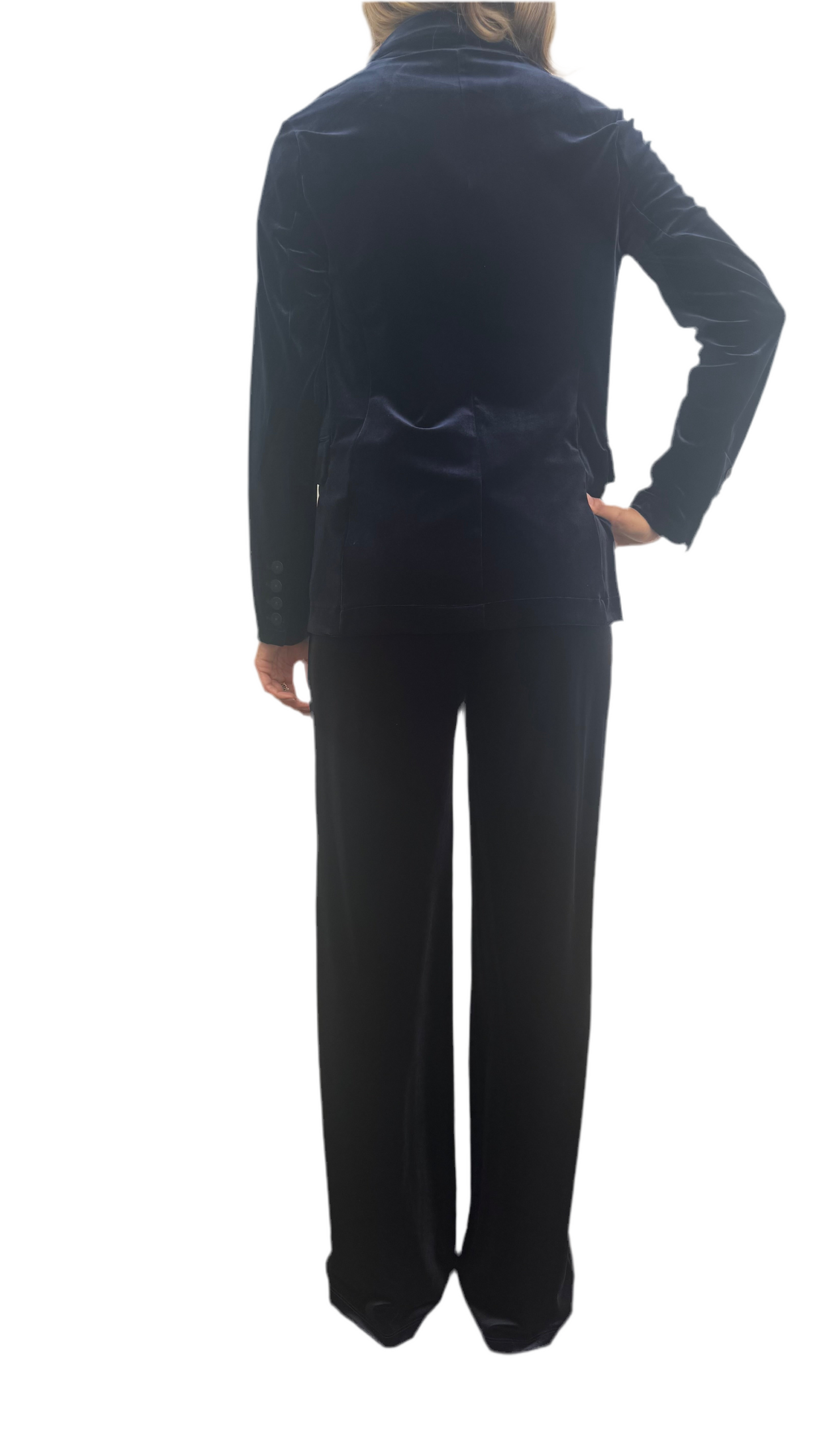 Pantalone blu notte velluto