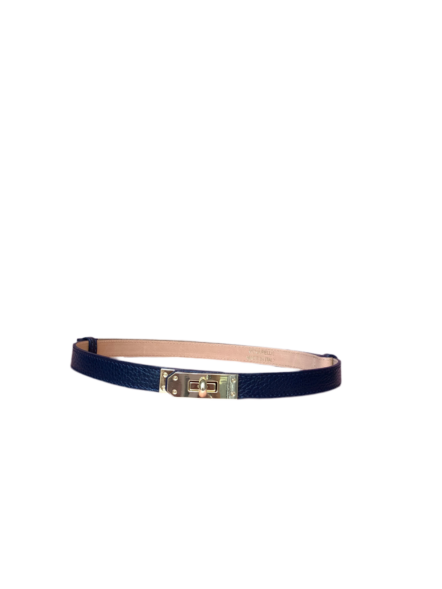 Cinturina vera pelle blu