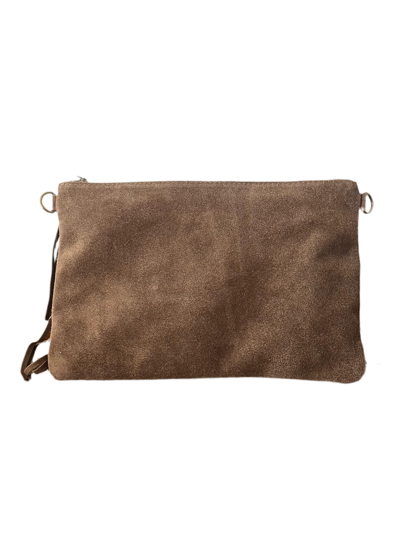 Pochette con frange scamosciata