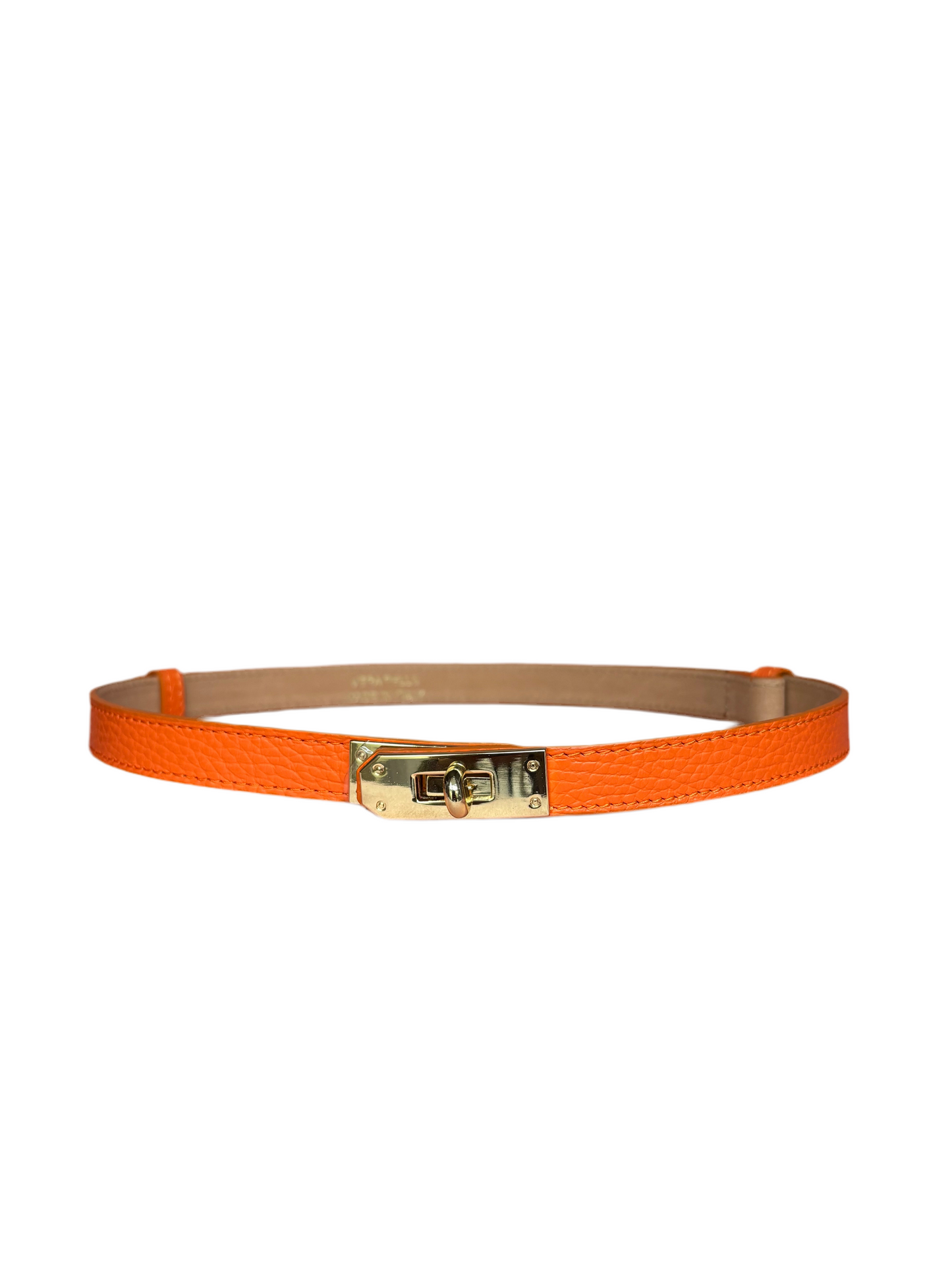 Cintura vera pelle arancione