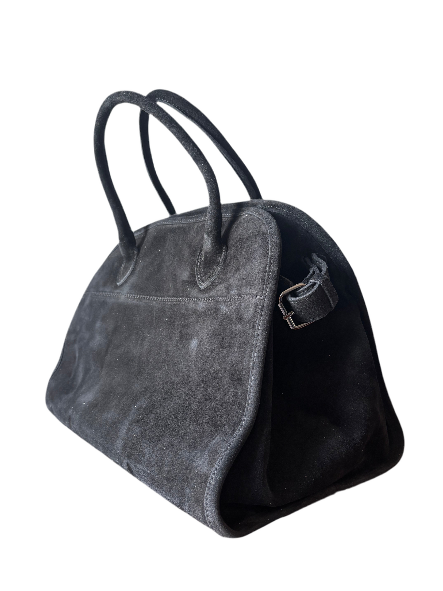 Maxi bag scamosciata nera