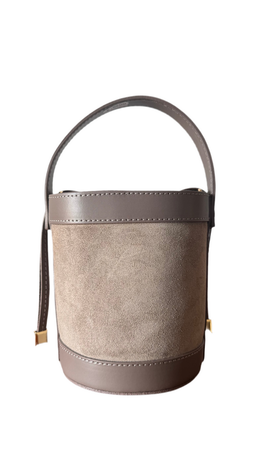 Secchiello scamosciato taupe