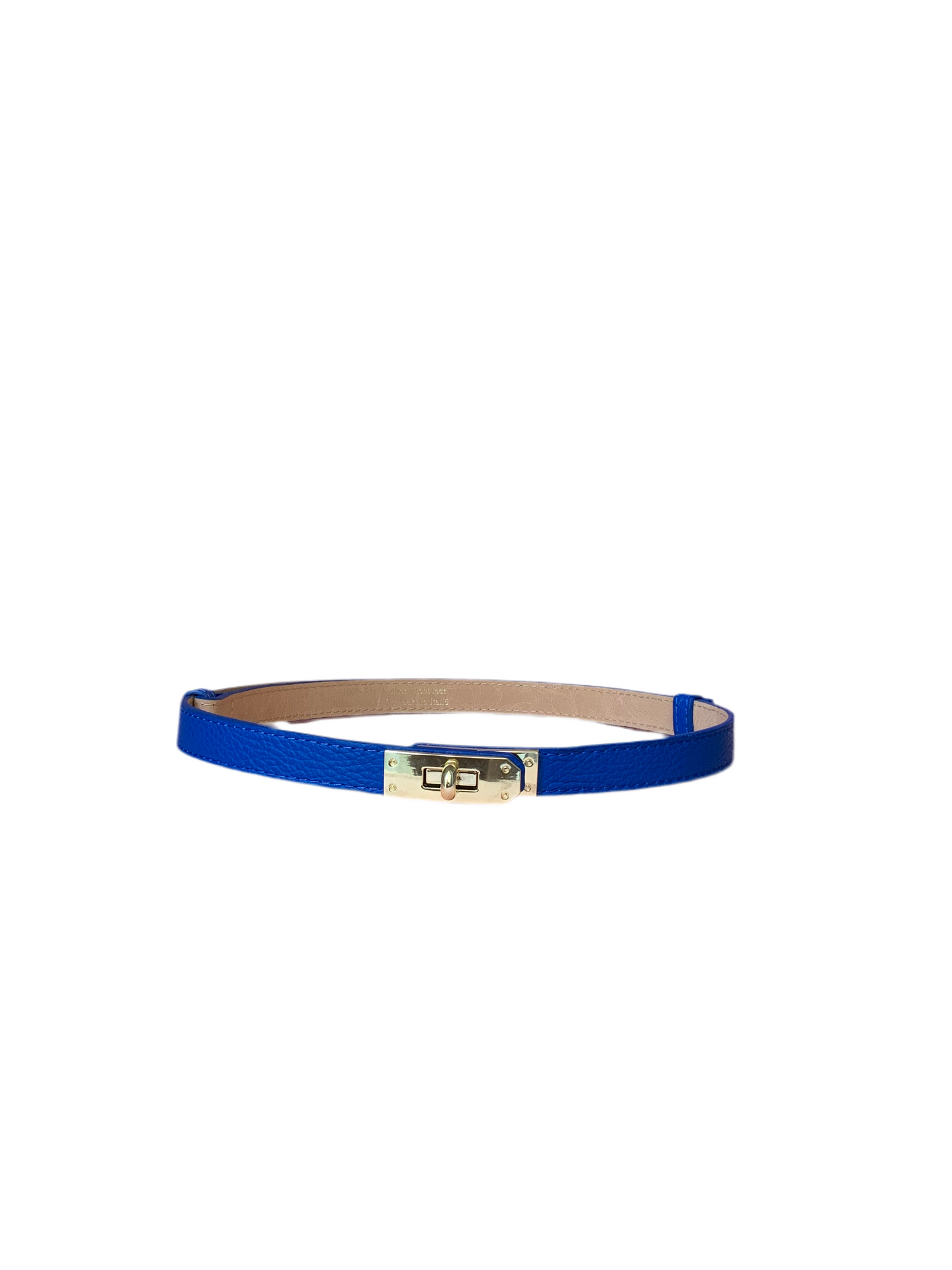 Cinturina vera pelle blu Portofino