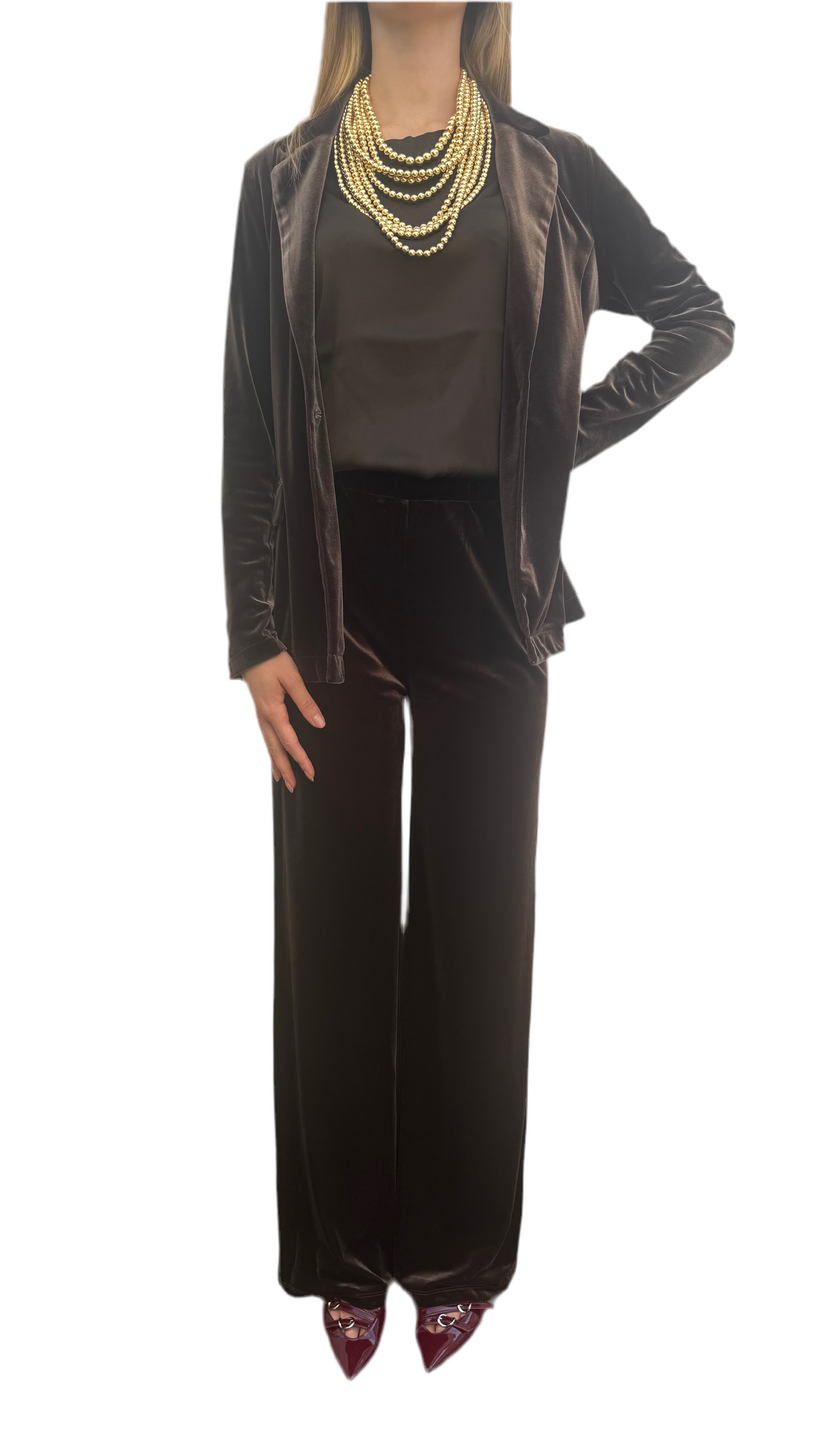 Pantalone cioccolato velluto