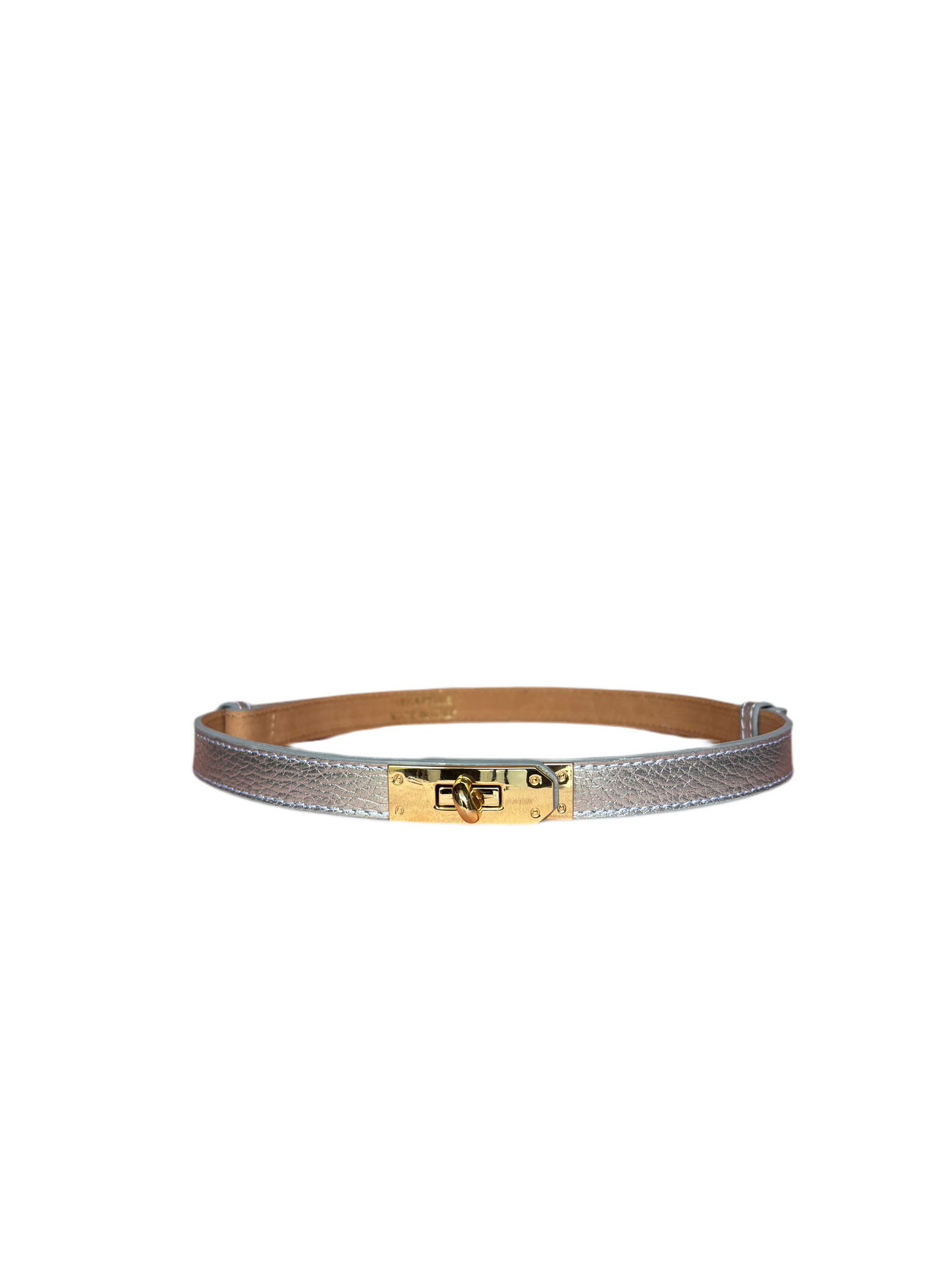 Cintura vera pelle argento