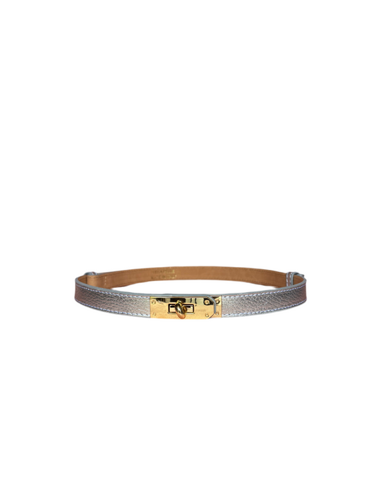 Cintura vera pelle argento
