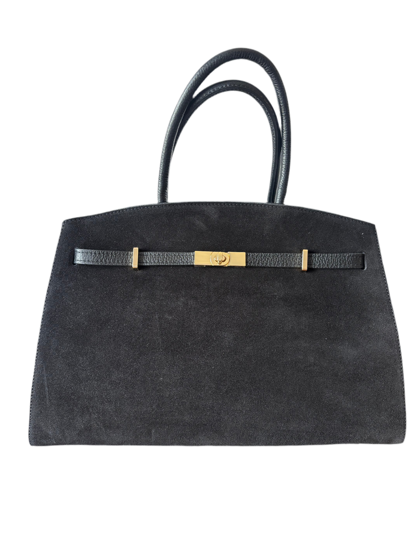 Maxi bag vera pelle scamosciata