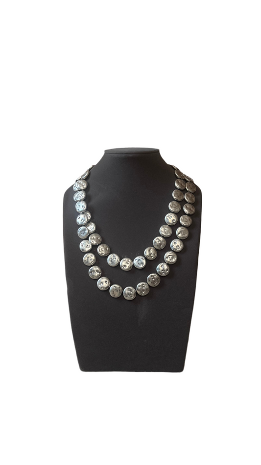 Collana argento martellata