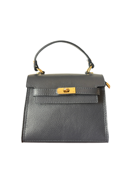 Borsa vera pelle blu