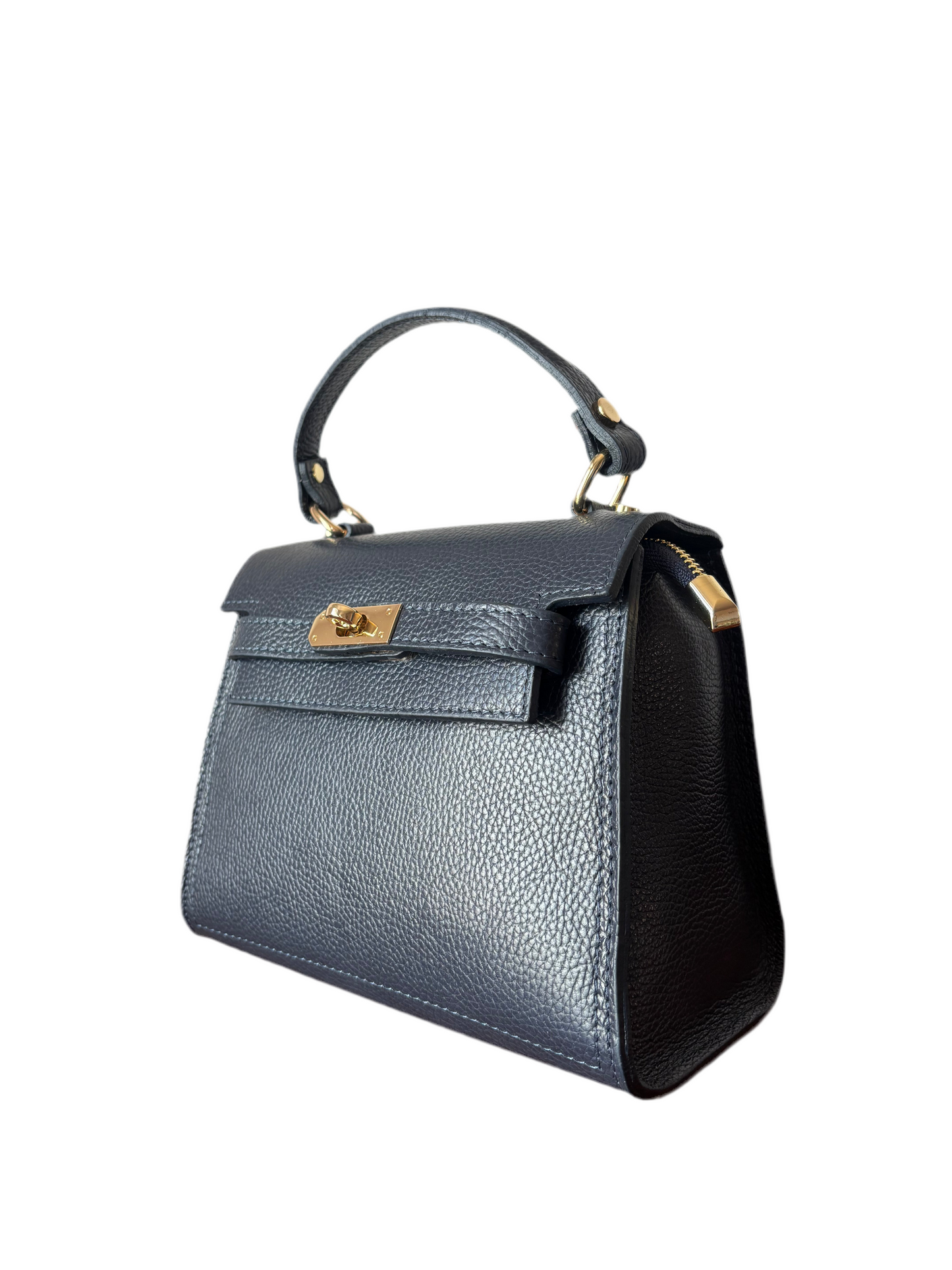 Borsa vera pelle blu