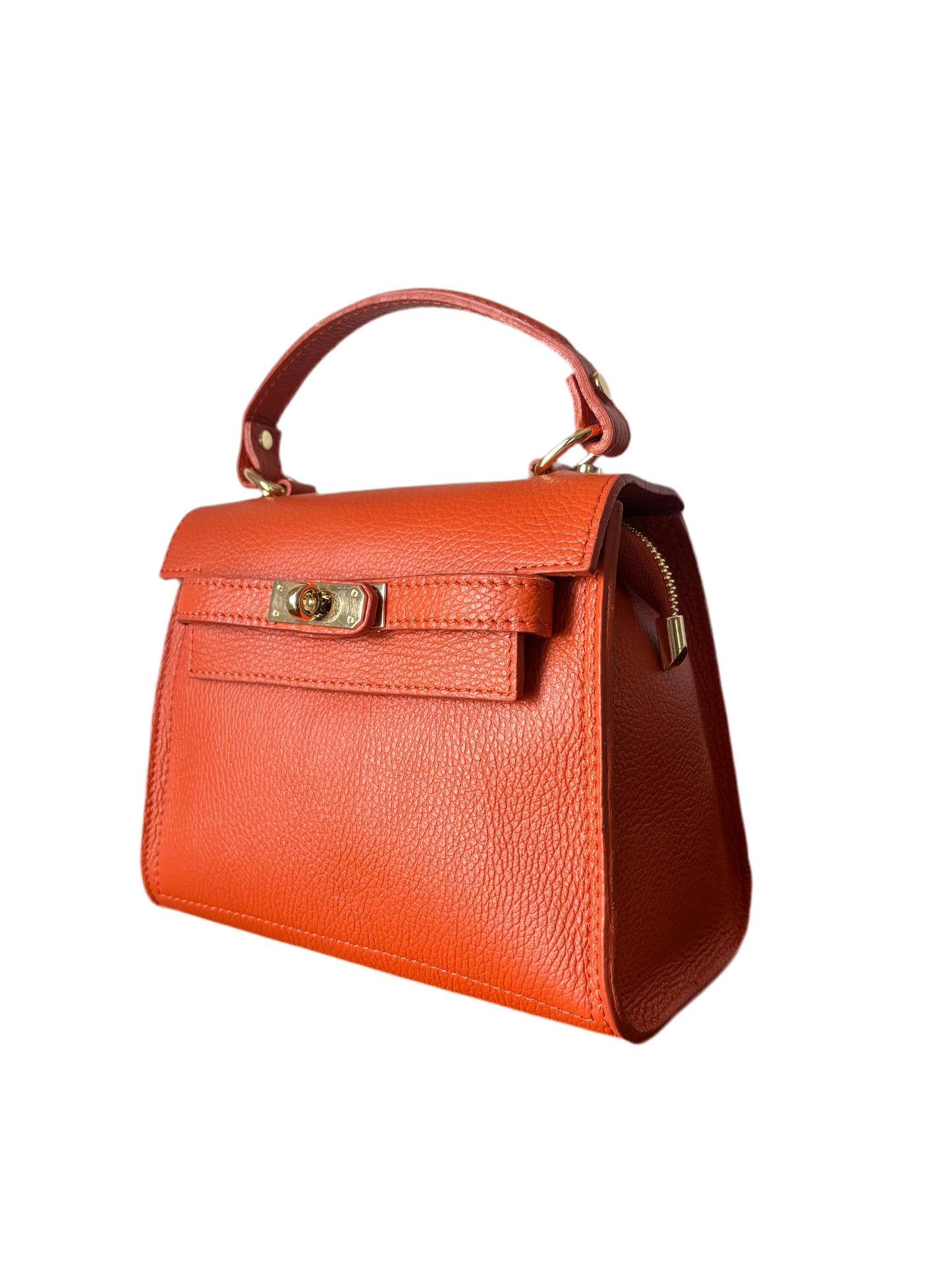 Borsa vera pelle arancione