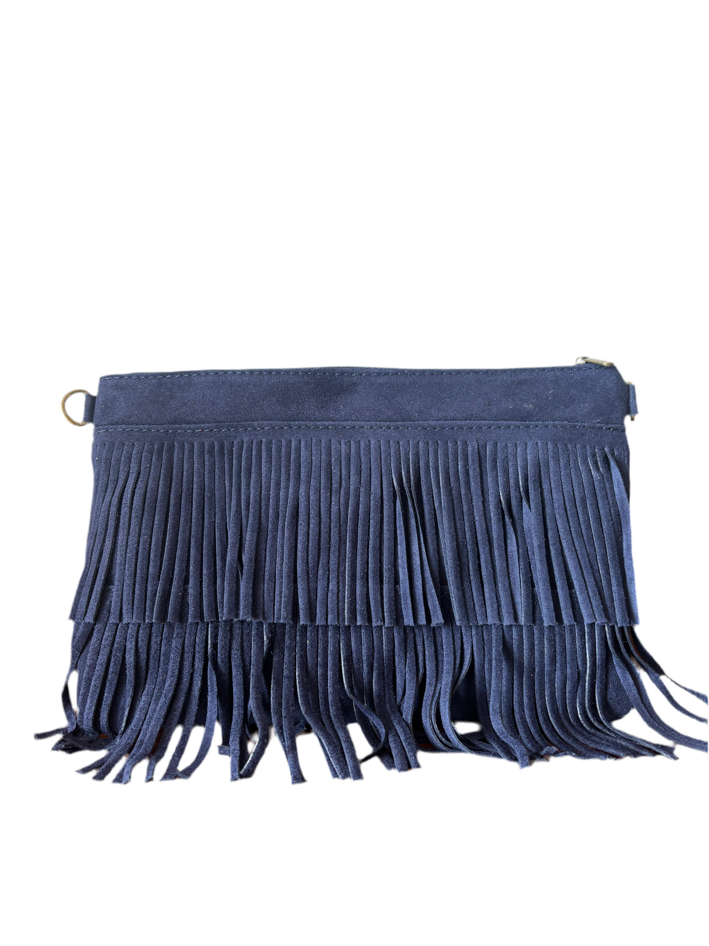 Pochette con frange scamosciata