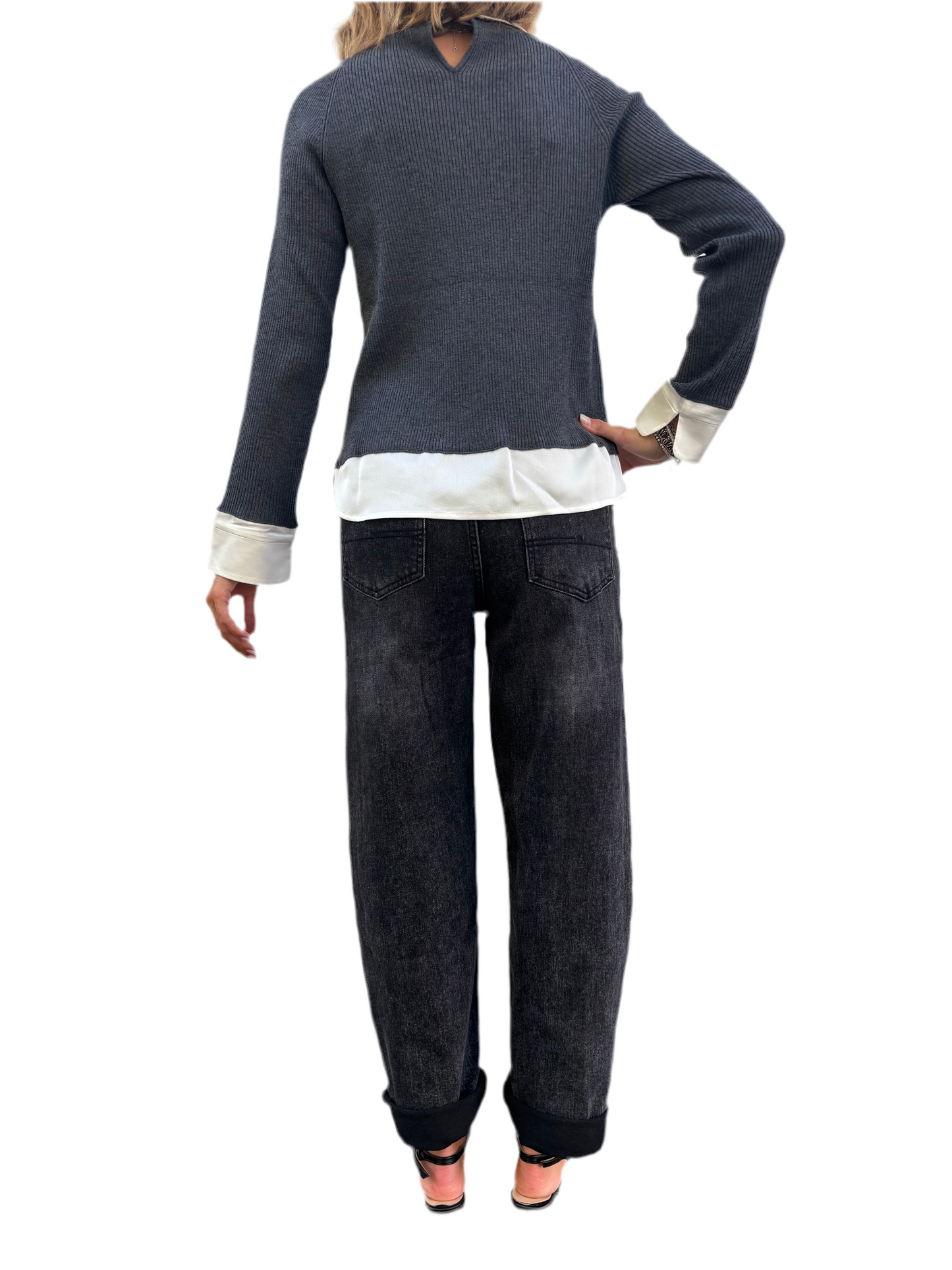 Maglia camicia grigia
