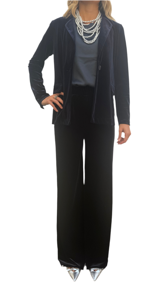 Pantalone blu notte velluto