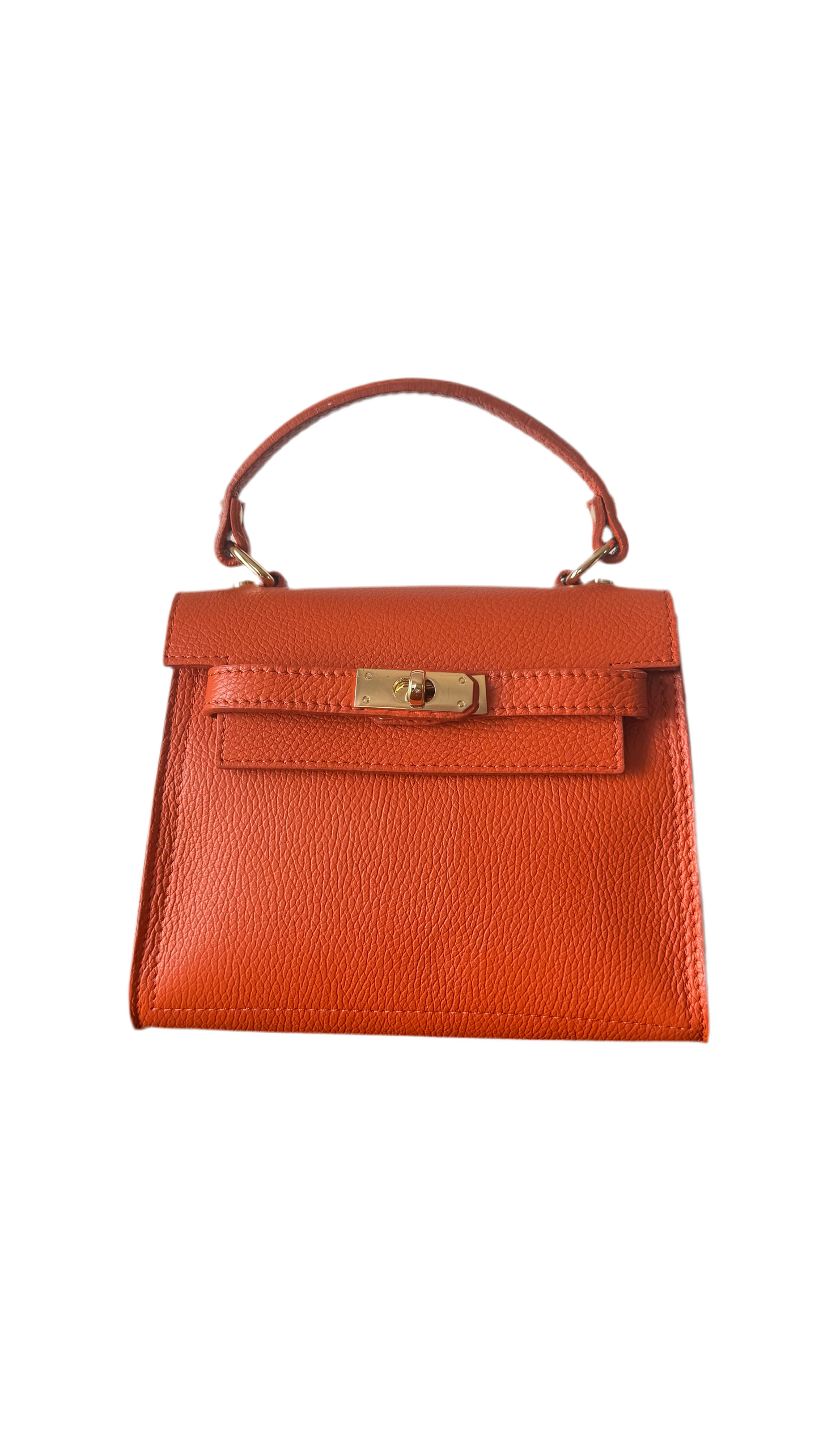 Borsa vera pelle arancione