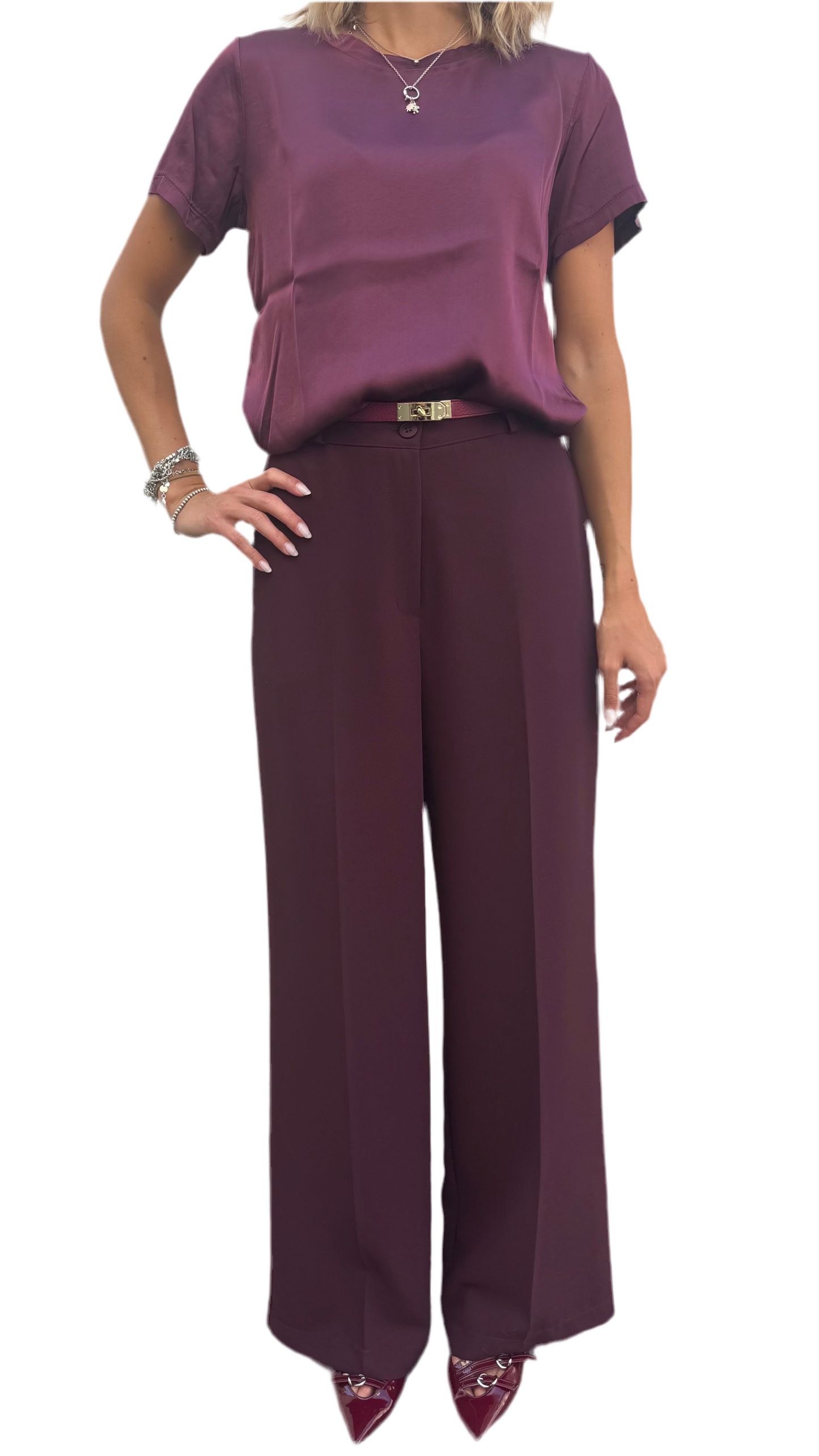 Casacca satin burgundy